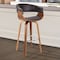 Armen Living Julyssa 26" Counter Height Swivel Brown Faux Leather and Walnut Wood Bar Stool LCJSBAWABR26 - alternate 5